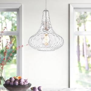 AUTELO Glass Kitchen Pendant Lights Pendant Light Fixture with Hammered Glass Hanging Light for Kitchen Island Living Room Dinning Room H9164