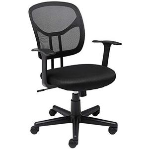 Amazon Basics Mesh Mid-Back Adjustable-Height 360-Degree Swivel Office Desk Chair with Armrests, Lumbar Support and Easy to Assemble, Black