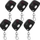 Kingdder 6 Pcs 8 Dip Switch 310mhz Garage Door Remote Compatible with Linear Delta 3 (DT DTA DTD DTC DNT00002A) Gate Opener Remote with Keychain (Black,White Button)