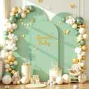 Sage Green Arch Cover 3 Set - 6.6FT, 7.2FT, 8FT Sage Green Arch Backdrop Cover Spandex Wedding Arch Stand Covers for Baby Shower Birthday Party Wedding Bridal Shower Photo Background Decorations