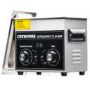 CREWORKS 3.2L Ultrasonic Cleaner with Heater & Timer, 304 Stainless Steel Sonic Cleaner, 0.8gal Ultrasonic Parts Cleaner with Knobs, 120W Professional Lab Ultrasonic Cleaner for Glasses Coin Microchip