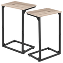 AMHANCIBLE C Shaped End Tables Set of 2, Couch Side Tables that Slide Under Sofa, Slim TV Trays for Living Room and Bedroom, Narrow Space Saving Laptop Workstation, Grey, HET02BGY
