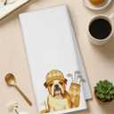 Funny English Bulldog Golf Kitchen Towels, English Bulldog Gifts for Women Men Hand Towels for Bathroom, Golf Lover Gifts Dish Tea Towels for Kitchen Decor, 16x24 Inch 549