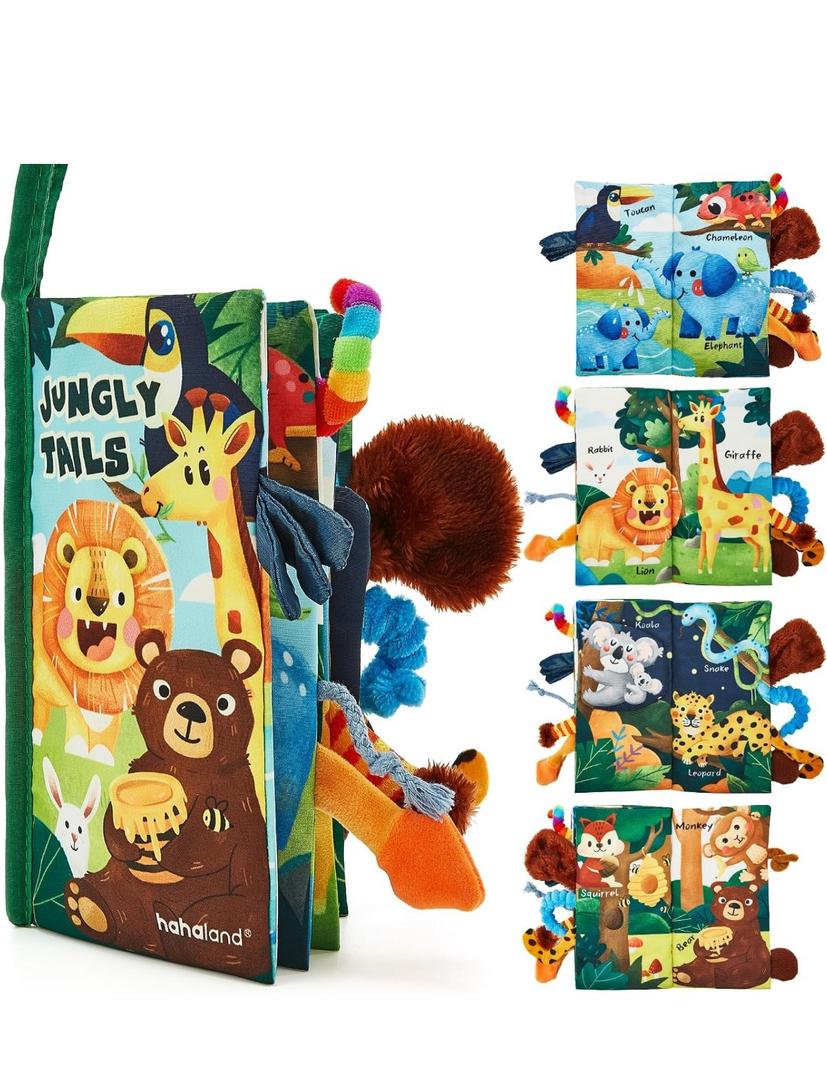 hahaland Baby Books 0-6 Months,Infant Tummy Time Toy Sensory Toys 6 to 12 Months Touch Feel Book Travel Toy Gifts for Boy Girl 0-3 Month Baby Shower Birthday Easter Basket Stuffers (Single)