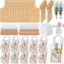 Baby Shower Prizes for Game Winners 12 Sets Bamboo Cheese Board Spoon Butter Spreaders Fork Towel Roll Ribbon Thank You Card and Gift Bags For Wedding Brida Favors Guests