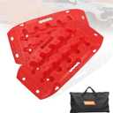 OULEME Recovery Traction Boards, Off-road Track Traction Mats for Sand, Mud, and Snow - 4WD RV Truck Jeep SUV Traction Pads with Carry Bag (Red)