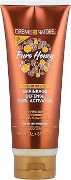 Creme of Nature Pure Honey Define Shrinkage Defense Curl Activator, Moisture-Rich Formula with Coconut Oil & Shea Butter, For Dry, Dehydrated Hair 10.5 oz/ Creme of Nature Pure Honey Moisturizing Dry Defense Conditioner, Hydrating Formula with Coconu