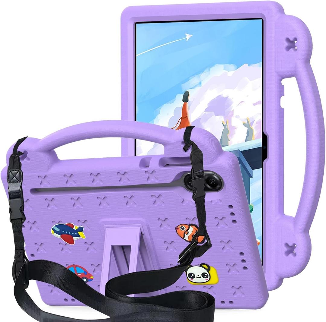 AKABEILA Compatible with Honor Pad X8 Pro 11.5(2023)/Honor Pad X9 Tablet Case, Lightweight Shockproof Protective Case with Shoulder Strap & Stand Handle for Girl Kid Gift Light Purple