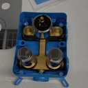 2 Way Brass Shower Diverter Valve Kit - Thermostatic Flow Control Valve, Simultaneous Operation, Adjustable Flow, Chrome Finish