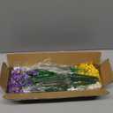 12 Bundles Artificial Daisy Flowers for Outdoors Summer Decor, UV Resistant Fake Cemetery Flowers Faux Plastic Greenery Shrub Plants for Home Gardens Porch Planter Yards Dcor(Mix White Yellow Purple)