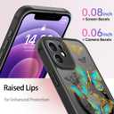 LUHOURI for iPhone 12 Mini Case Cute - Wireless Charing Compatible,Trendy Floral Design for Women Girls,Military-Grade Shockproof Not-Slip Matte Phone Cover, Elegant Butterflies