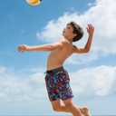 Lovekider 5-16 Years Boys Swim Trunks with Compression Liner Waterproof Quick Dry Swimwear Bathing Suits (10-13 Years, Green)