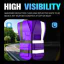 10 Pack Safety Vests, High Visibility Reflective Vest with 5 Pockets and Zipper for Men Women, Working Vest for Outdoor