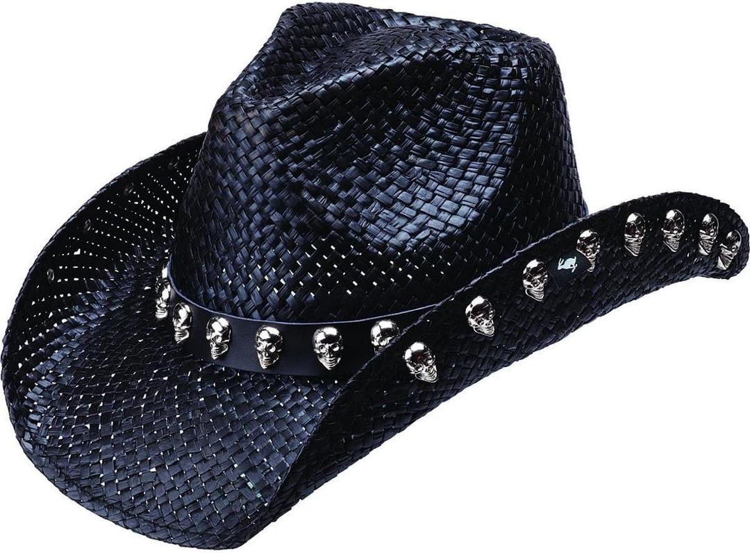 Peter Grimm Ltd Unisex Gotham Straw Cowboy Hat One Size (Black)