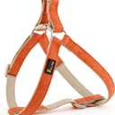 Plutus Pet Cotton Hemp Step in Dog Harness, Sustainable, Lightweight and Escape-Proof, Quick Fit Dog Harness for Puppy Small Medium and Large Dogs, Orange, S