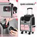 MGB Foldable Rolling Pet Carrier with Wheels Pink (Not for Airline)