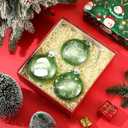 Patelai 24 Pcs Plastic Flat Disc Ornaments for Crafts 3.15" DIY Fillable Hanging Ornament Christmas Tree Ball for DIY Crafts Holiday Xmas Tree Home Decor (Glitter Green,Oblate Spheroid)