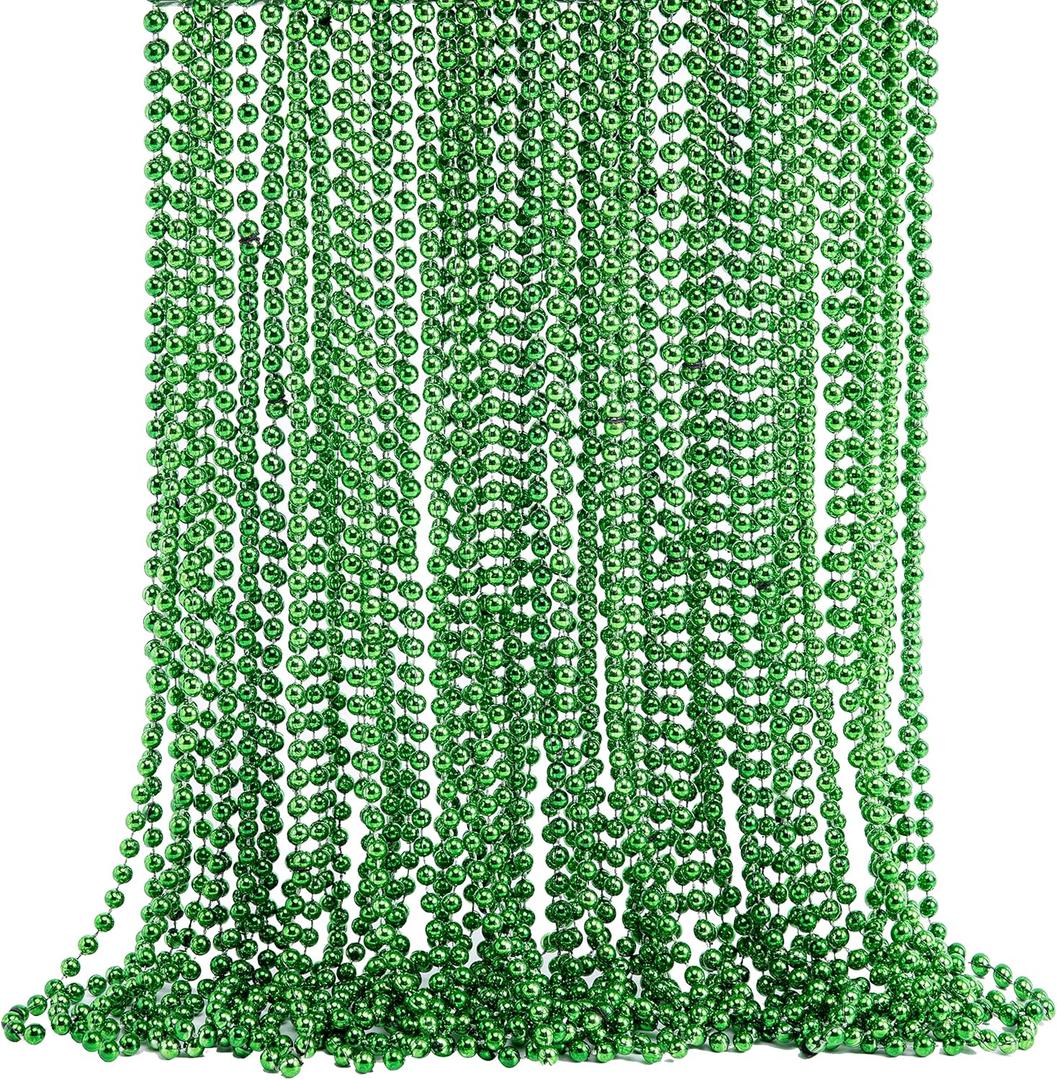 JOYIN 36 PCS St Patrick Green Bead Necklaces, Lucky Green Beaded Necklaces Bulk for Saint Patrick's Day Accessories, Party Costume Dressing-up Accessories, St. Patrick's Day Party Favor Supplies