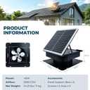40W Solar Attic Fan, 12 Inch 2000 CFM Solar Powered Roof Exhaust Fan, Controller-Free Auto Ventilation, Heavy-Duty Copper Motor Weatherproof Vent for Home, Garage, Greenhouse, Shed