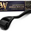 Derma Roller for Skin, Hair & Beard  Women and Men Titanium Microneedling Roller for Face & Scalp, Safe & Easy to Use 0.25mm (Black)
