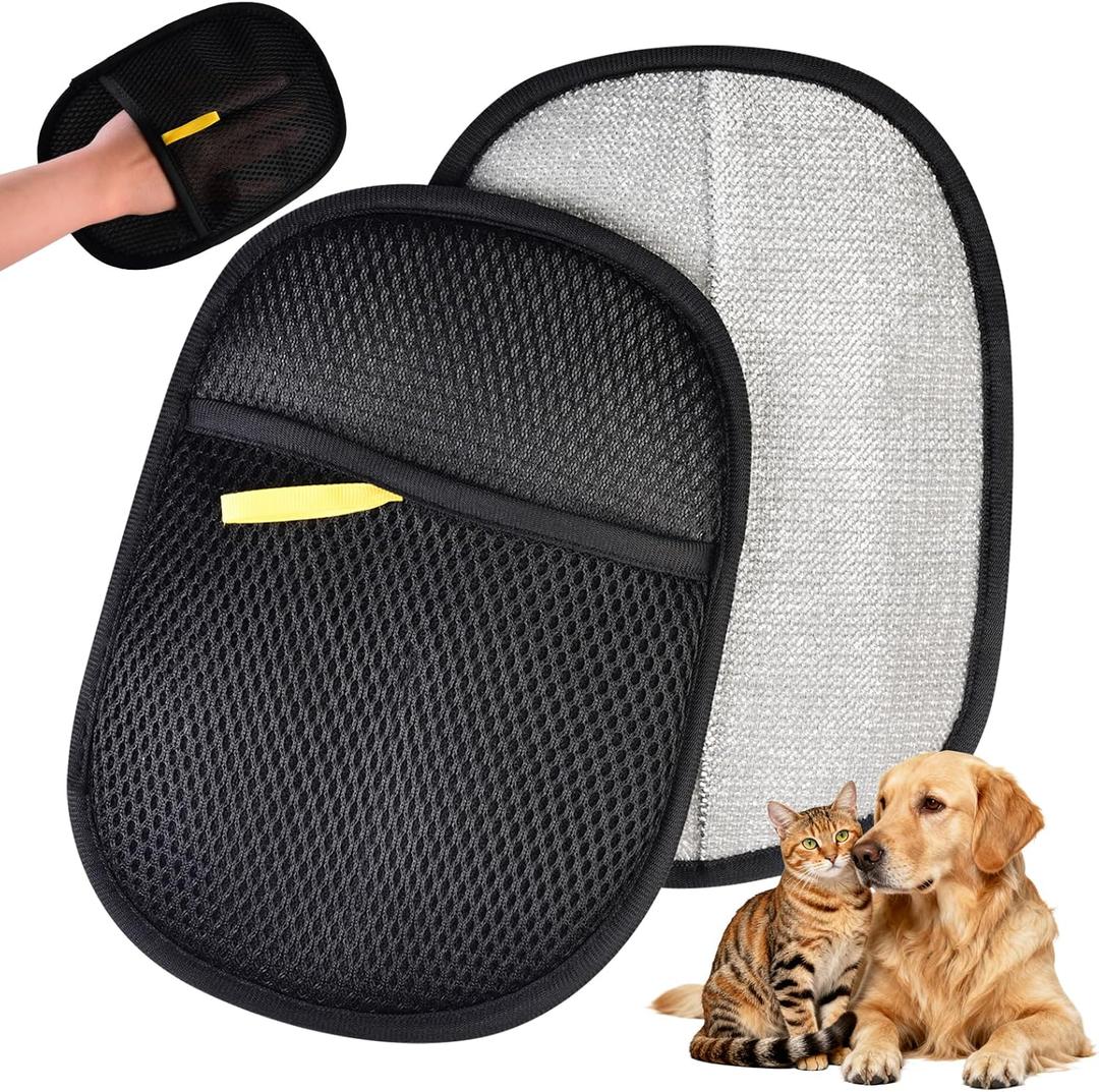 Pet Hair Removal Glove for Cats and Dogs,2PCS Large Magic Brush Tool for Pet Hair Remover,Reusable with Bidirectional Bristles,Pet Hair Remover Tool for Clothing,Couch,Carpet,Car Seat