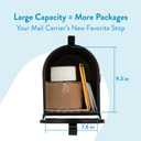 Architectural Mailboxes Admiral Rust-Proof Aluminum Metal Post Mounted Mail Box for Outside, Black, Large Curbside Mailbox, USPS Approved for Residential Delivery