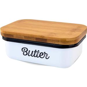 Granrosi Farmhouse Butter Dish with Lid for Countertop  Large Butter Container with Lid & Chopping Board; Fridge & Countertop Use; Kitchen Decor and Accessories