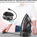 Martisan Cordless Iron for Clothes, 1500W, Wireless, Rapid Heating, Retractable Cord, Power Charging Base, Ceramic Soleplate, Auto-off, Anti-calc, Anti-drip, Self Clean
