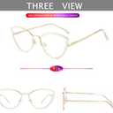 HJSTES Blue Light Blocking Glasses Women Trendy Cat Eye Metal Frame Computer Reading Eyewear(White)