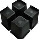 Bed Risers 6 inch Heavy Duty, Oversized Furniture Riser with Non-Slip Base for Sofa Couch Chair Desk Table Leg Dorm Bed Frame Lifts Risers Blocks Supports Up to 6,500 Lbs (Black 4 Pack)