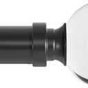 Ivilon Drapery Treatment Window Curtain Rod - Acrylic Ball 1 Inch Pole 28 to 48 Inch Black