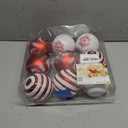 SHareconn 9ct 3.94 Inch Christmas Tree Balls Ornaments, Colored Shatterproof Plastic Decorative Baubles for Xmas Tree Decor Holiday Party Wedding Decoration (Red & White, 10cm)