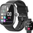 Smart Watch for Women Men, 1.85" HD Fitness Watch with 120 Sports Modes, 5.3 Bluetooth Call, 250+ Custom Dials, Heart Rate/Sleep Monitor Fitness Tracker, IP68 Waterproof Smartwatch for Android iOS (Black)