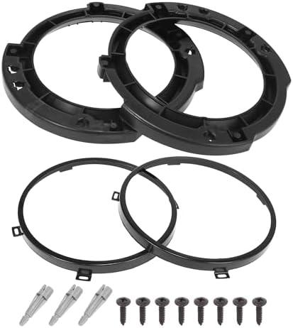 X AUTOHAUX 7 Inch Round Headlight Mounting Retaining Bracket Ring Set with Headlight Metal Ring for Jeep Wrangler JK 2007-2017 Black