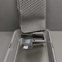 Stainless Steel Cat Litter Box, Odor Free Metal Litter Box with High Sides Lid, Open Top Low Entry Litter Pan Include Scoop Easy Cleaning Anti-Scratch Kitty Cat Box Anti-Urine Leakage, Non-Sticky, M (Light Grey(17.5 in))