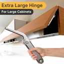 HBL' 2 Pack | Lid Support Hinges Large Lid Stay Hinge for Extra-Long Upper Cabinet & RV Cabinets, 30 - 90 Lid Stay and Under 30 Soft Close, Tension Adjustable, Heavy Duty, Max Load 88LBS