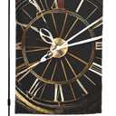 Clock Gear Garden Flag 12x18 Inch Double Sided Outdoor Yard Banner Seasonal Decorative Polyester Flag for Lawn Patio Porch Balcony Flower Bed Summer Home Dcor Flag Only