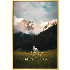 Giftgarden 24x36 Poster Picture Frame Gold, Textured Metal Frame 36x24 for Wall Display, Single