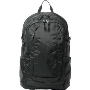 Daily Daypack Backpack, Compatible with 14-inch PCs, 6.1 gal (23 L), Air Mesh Back, Compression Belt, Side Pockets, Chest Belt, Water Repellent Fabric, For School, Work, Travel, Outdoors, Black