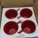 Elanze Designs Red Matte Glaze Finish 17 ounce Stoneware Coffee Cup Mugs Set of 4