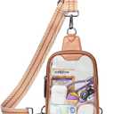 LATMAP DOUBLE ZIP Clear bags Stadium Approved Crossbody Sling Bag Fanny Pack Purses for Women Men Belt bag for Stadium Events
