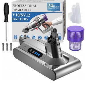 Professional 8500mAh 25.2V Replacement for Dyson V10 Battery SV12, Compatible with Dyson V10 Cyclone Animal Absolute Fluffy Allergy Motorhead Cordless Vacuum Cleaners 242151 206340 7Cell