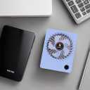 Personal Battery Operated Desk Fan, Rechargeable Fan, 2000mAh Battery, Power Display and 180 Tilt Folding, Ultra Quiet and Portable, Office, Camping, in Car (Blue), Compact