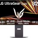 LG 32GX870A-B 32-inch Ultragear 4K UHD (3840 x 2160) OLED Gaming Monitor, Dual-Mode, 240Hz, 0.03ms, NVIDIA, AMD FreeSync Premium Pro, VESA DisplayHDR True Black 400, USB Type-C, DP2.1