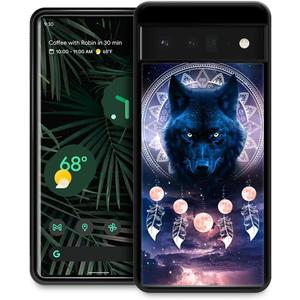 CARLOCA Compatible with Google Pixel 6 Pro Case,Wolf Nebula Moon Pattern,Ultra Protection Shockproof Soft Silicone TPU Non-Slip Back for Google Pixel 6 Pro