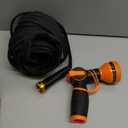 Giraffe Tools Garden Hose 25FT Lightweight Lay Flat Water Hose Kink Free Flexible Hose with 9 Spray Function Nozzle Black