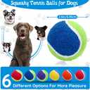 Squeaky Tennis Balls for Dogs - 12 Pack 2.5'' Durable Natural Rubber, Non-Toxic Dog Toy Balls with Mesh Bag for Outdoor Play & Training