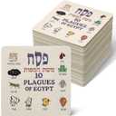 Willinglong 36 Sets Passover Drinks Coasters the Ten Plagues Coasters 4x4 Inch Paper Coaster Set for Seder Table Disposable Table Decor for Christian Gifts Passover Seder Decoration