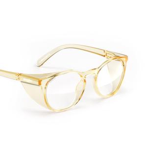 Stoggles Round Z87.1 Certified Polycarbonate Safety Glasses, Scratch & Shatter-Proof, Blue-Light & UV Blocking Lens, Top & Side Shields, Anti-Fog Dip Coated, Durable, Protective & Stylish Eyewear (Medium, Pineapple)