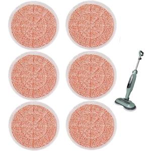 Steam Mop Replacement Pads for Shark Steamer S7001 s7020 s7000amz s7000 s7001tgt s7201 s8201 S7005 s8001 Series Rotating Steam Scrubber,Scrub Sanitize at The Same,Round Scrubbing Mop Replacement Pad (6 Pack)